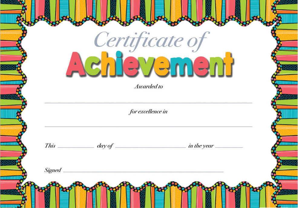 Certificate of Achievement stripes and dots theme – The Craft Corner EG