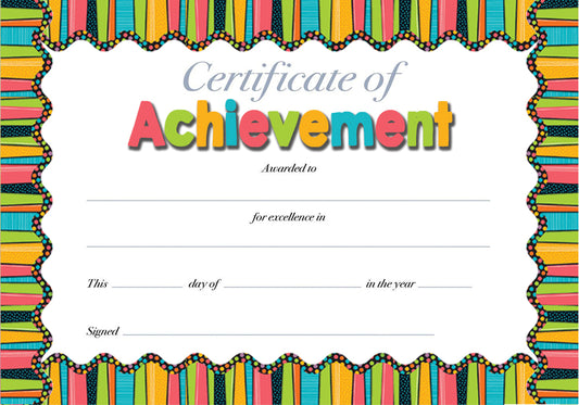 Certificate of Achievement stripes and dots theme