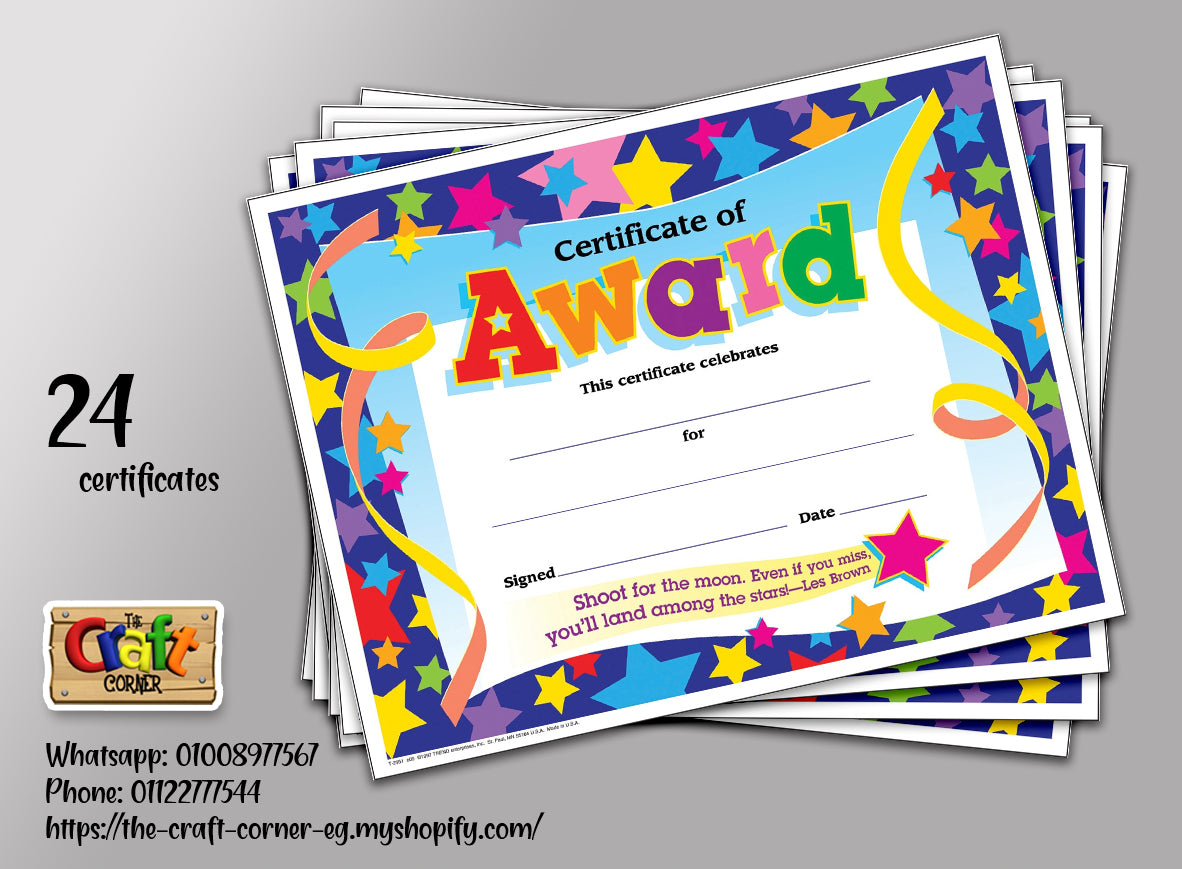 Certificate of award