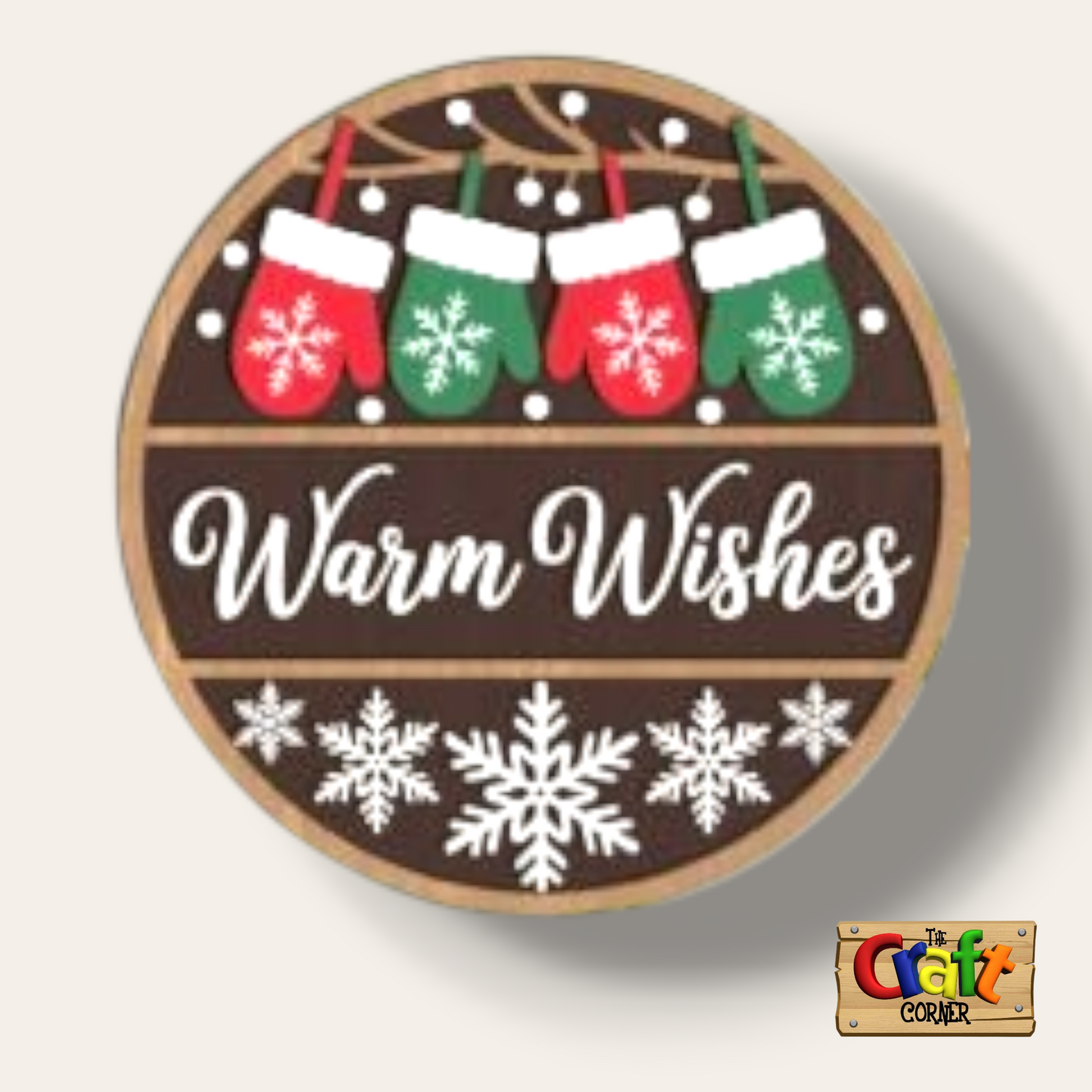 Christmas sign (Warm wishes mittens)