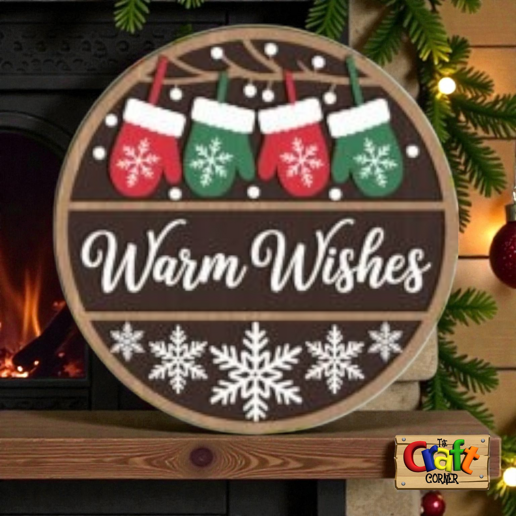 Christmas sign (Warm wishes mittens)