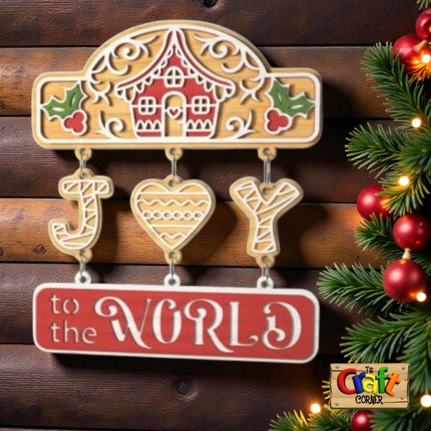 Christmas sign logs (Joy to the world)