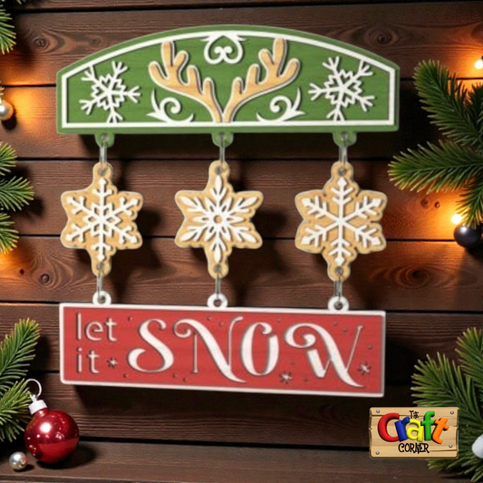 Christmas sign logs (Let it snow)
