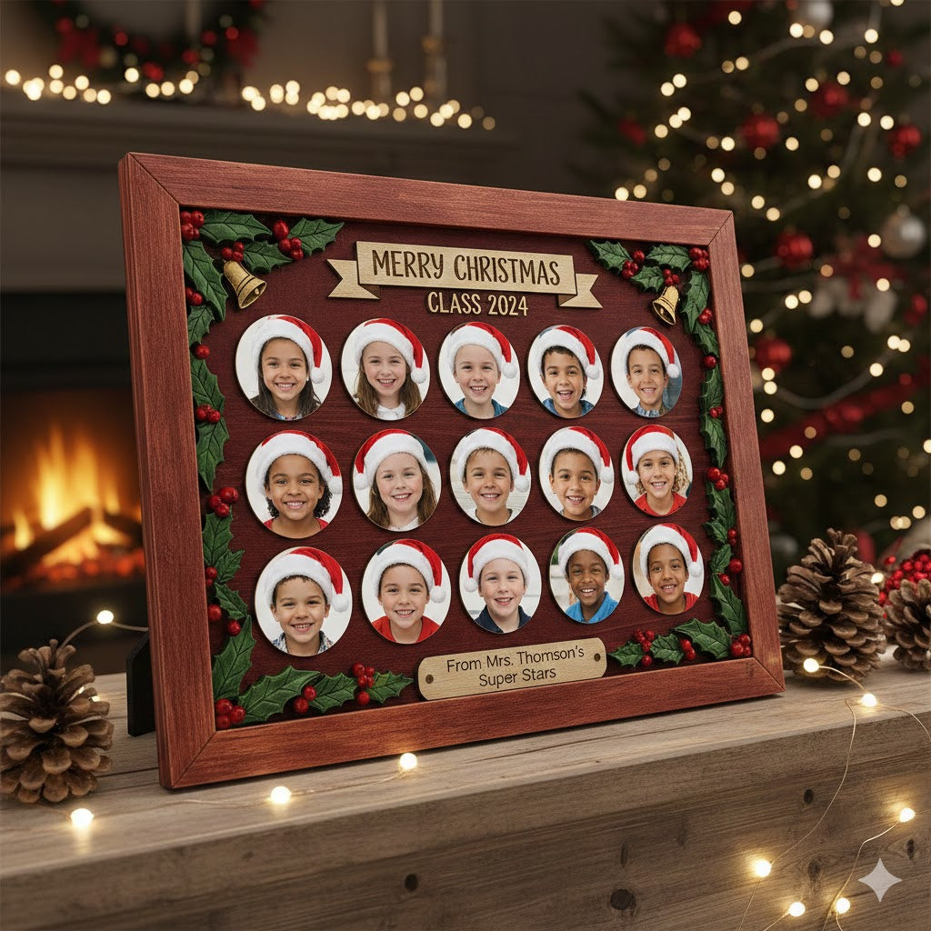 Christmas: Wooden Christmas class picture frame 2