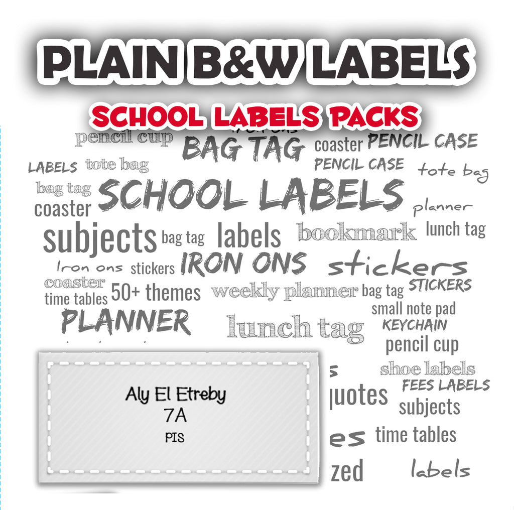 ""Plain Labels B&W"
