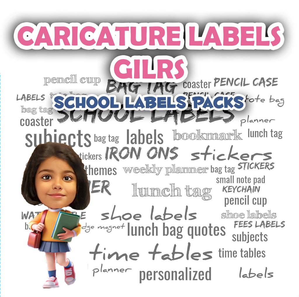 ""Caricature personalized (Girls) Labels"