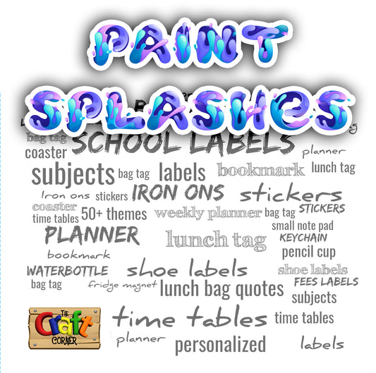 Name Cutout Paint Splashes