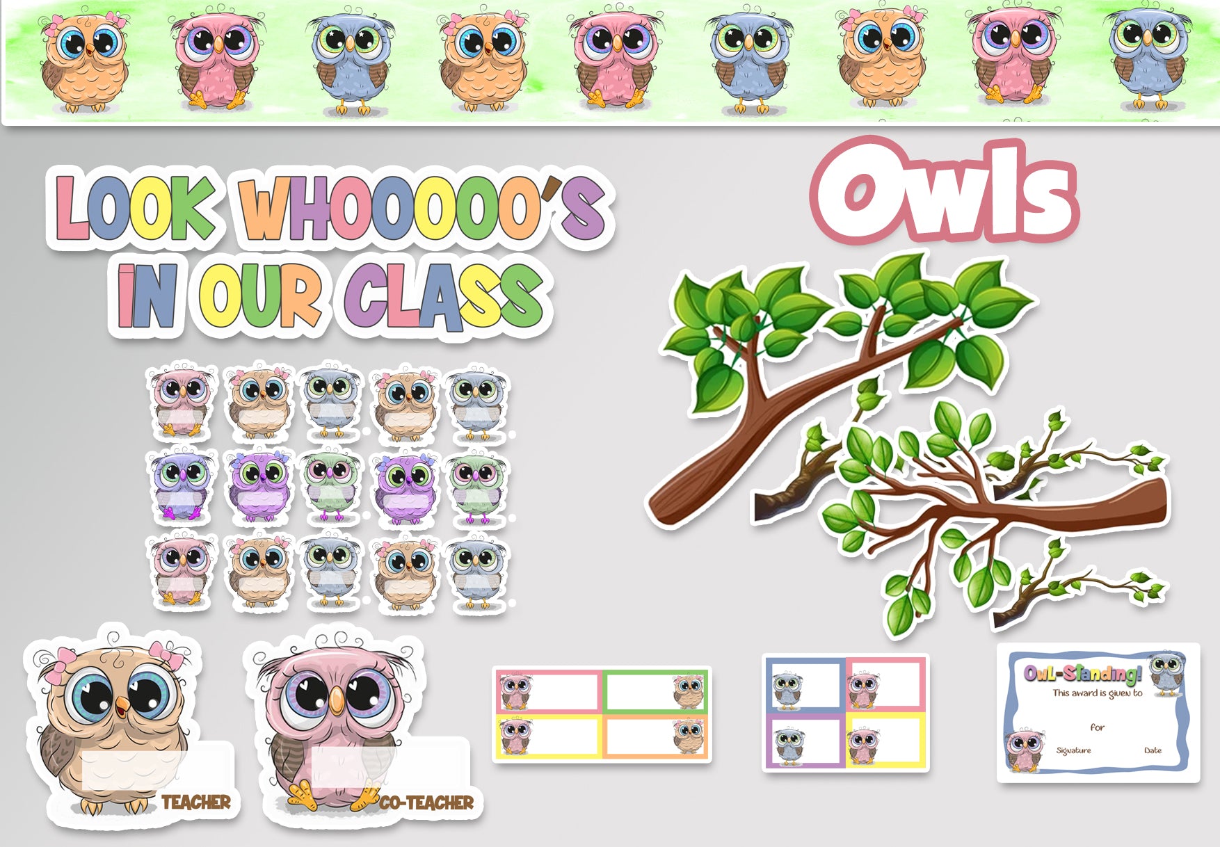 Owls Welcome Board Set