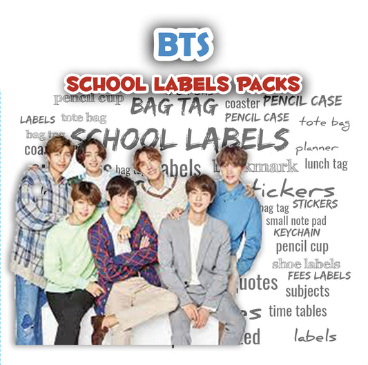 ""BTS" School labels packs
