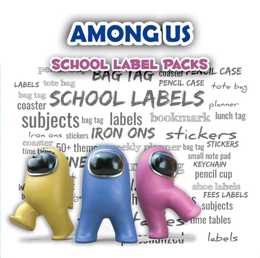 ""Among us" School labels packs