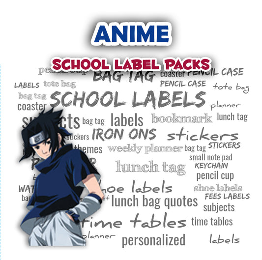 ""Anime" School labels packs