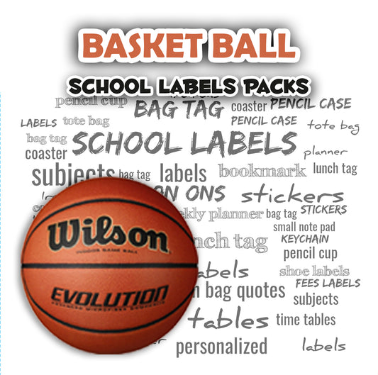 ""Basketball" School labels packs