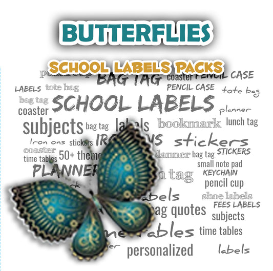 ""Butterflies" School labels packs