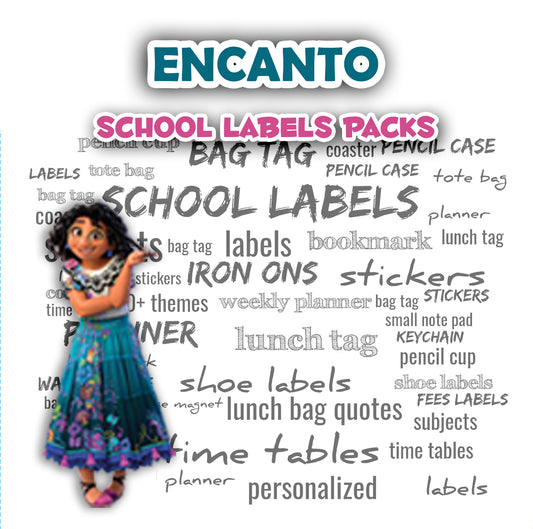 ""Encanto" School labels packs