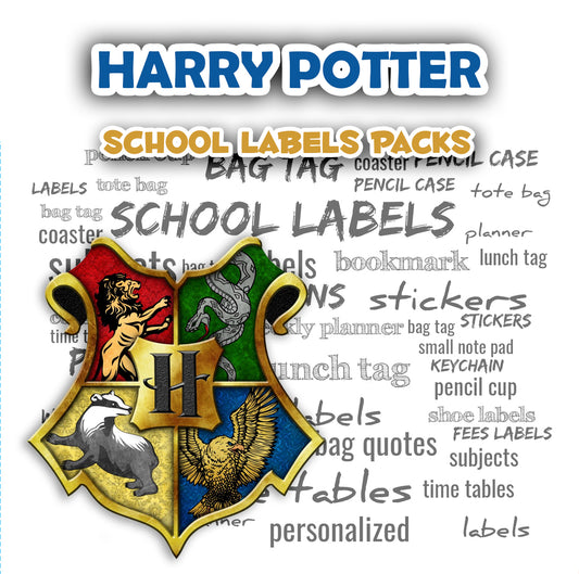 ""Harry Potter" school labels packs