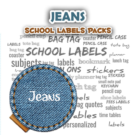 ""Jeans" School labels packs