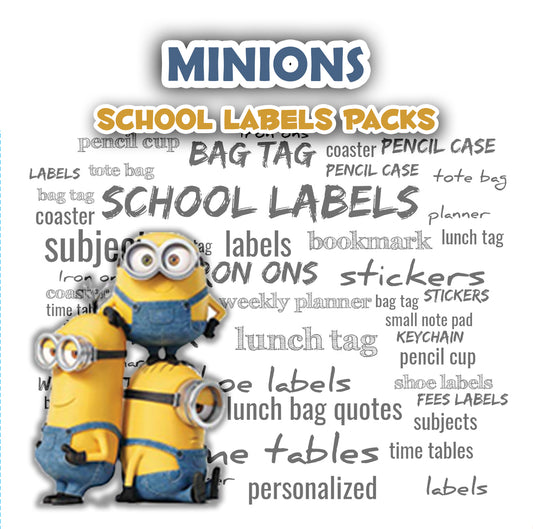 ""Minions" School labels packs