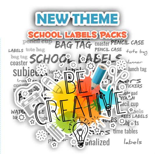""New Theme" School labels packs