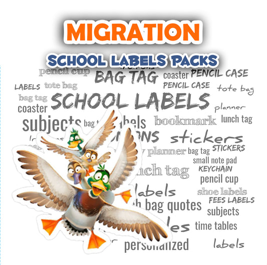 ""Migration" School labels packs