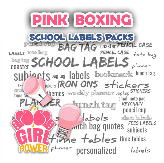 ""Pink boxing" School labels packs