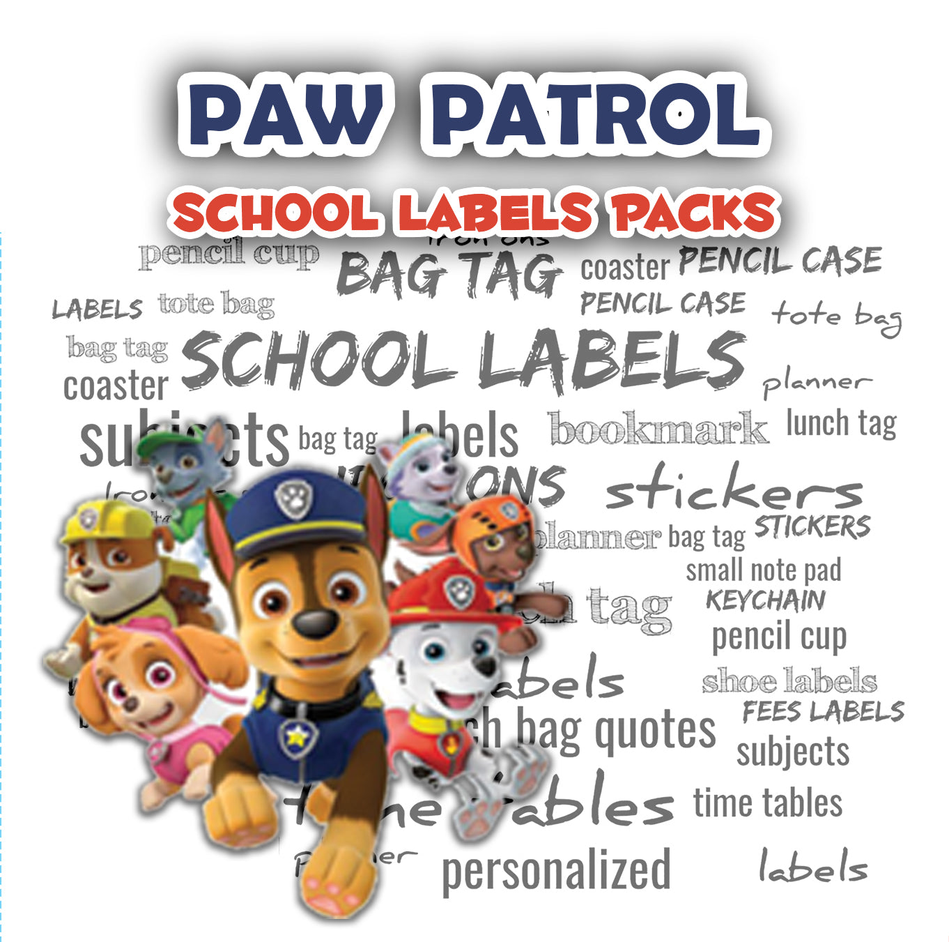 ""Paw Patrol" School labels packs