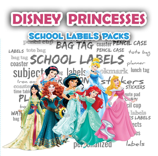 ""Disney Princesses" School labels packs