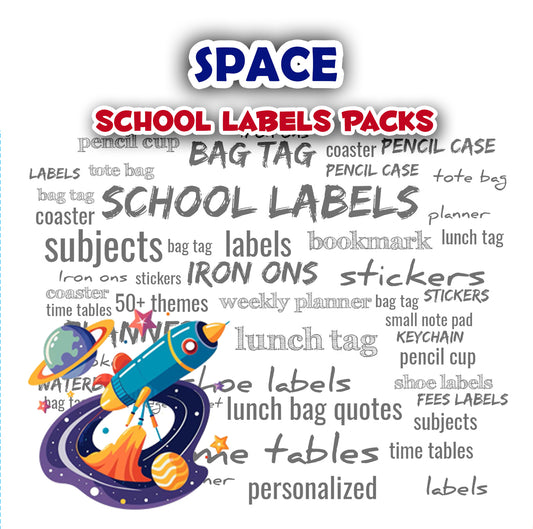 ""Space" School labels packs