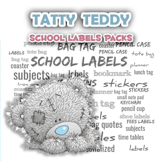 ""Tatty Teddy" School labels packs