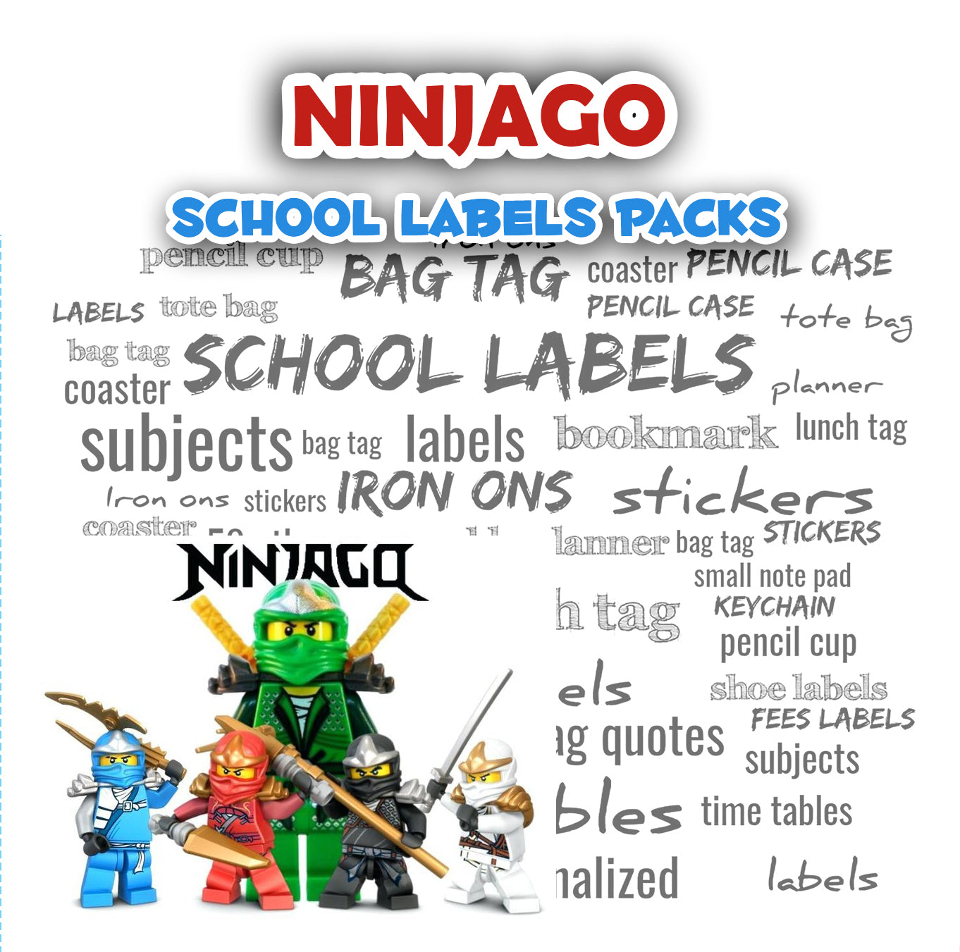 ""Ninjago" School labels packs