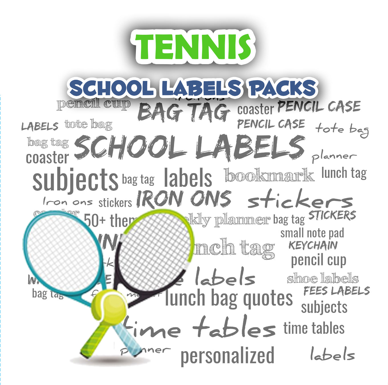 ""Tennis" School labels packs