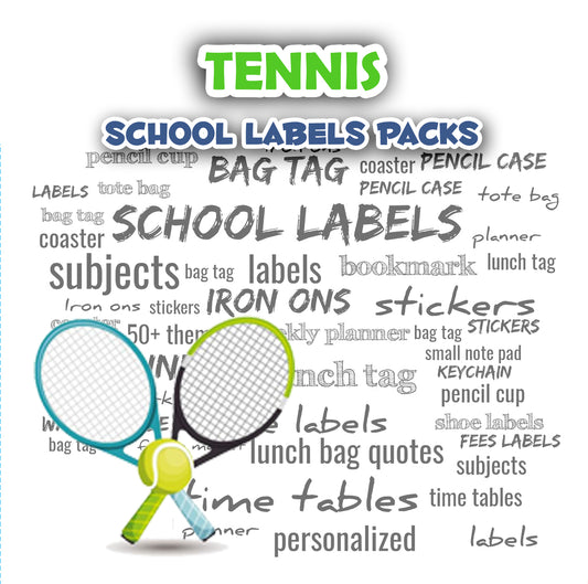 ""Tennis" School labels packs