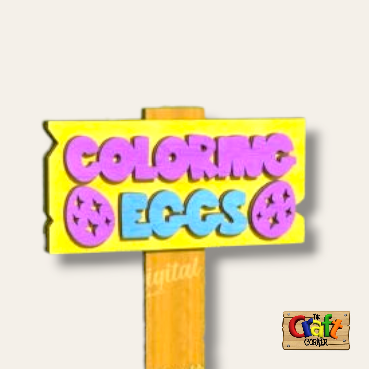 Easter garden sign (Coloring eggs)