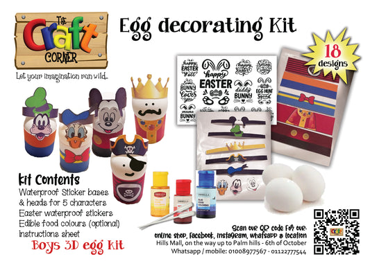 Egg colouring kit 10 (3D boys characters kit)
