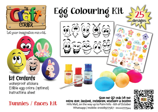 Egg colouring kit 2 (Chicks, bunnies & faces kit)