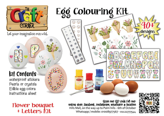Egg colouring kit 4 (Flowers & letters kit)