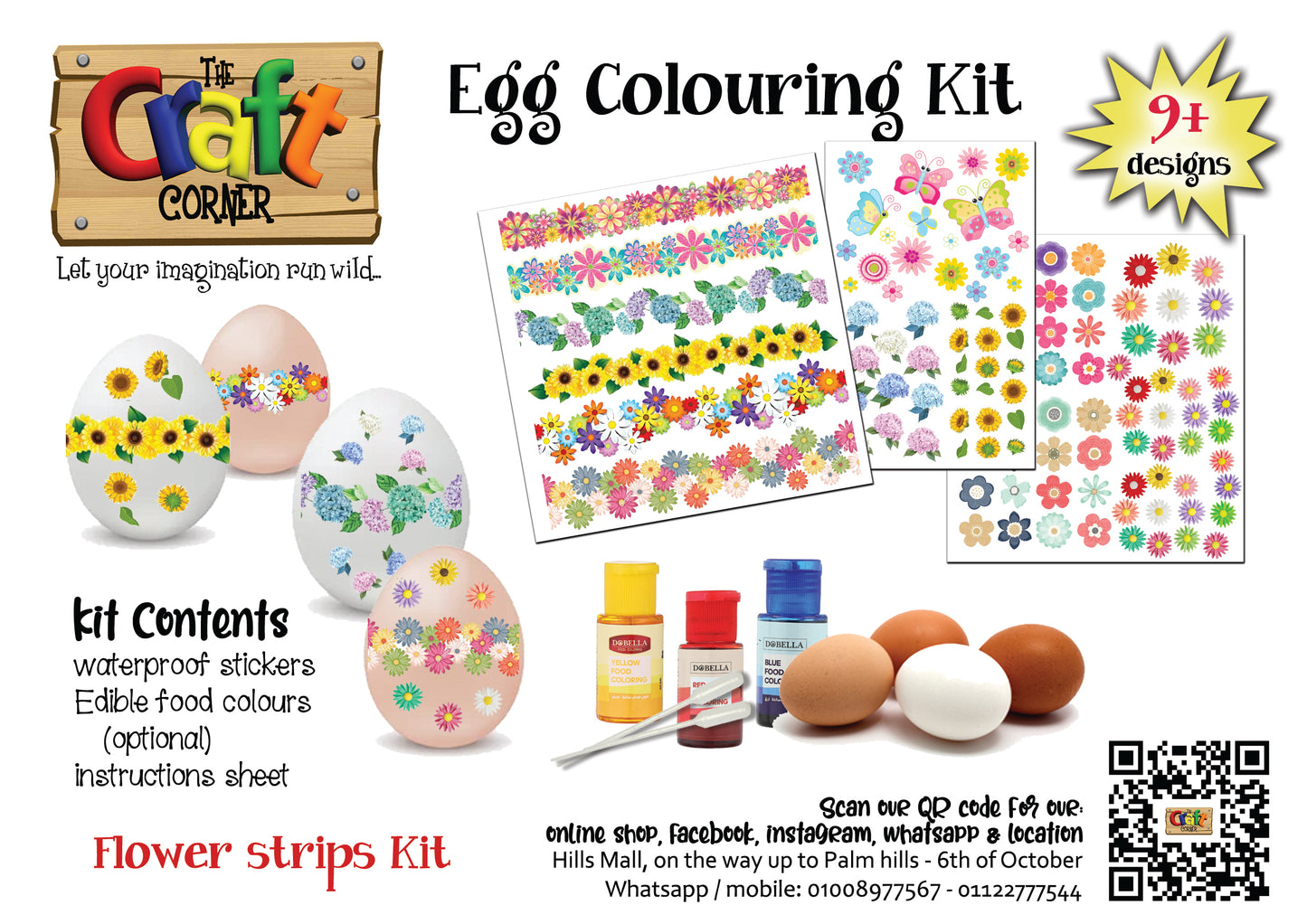 Egg colouring kit 5 (Flower strips)