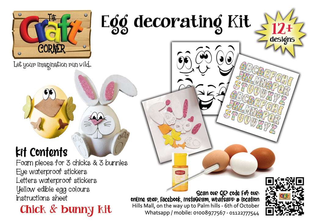 Egg colouring kit 7 (3D chick & bunny kit)