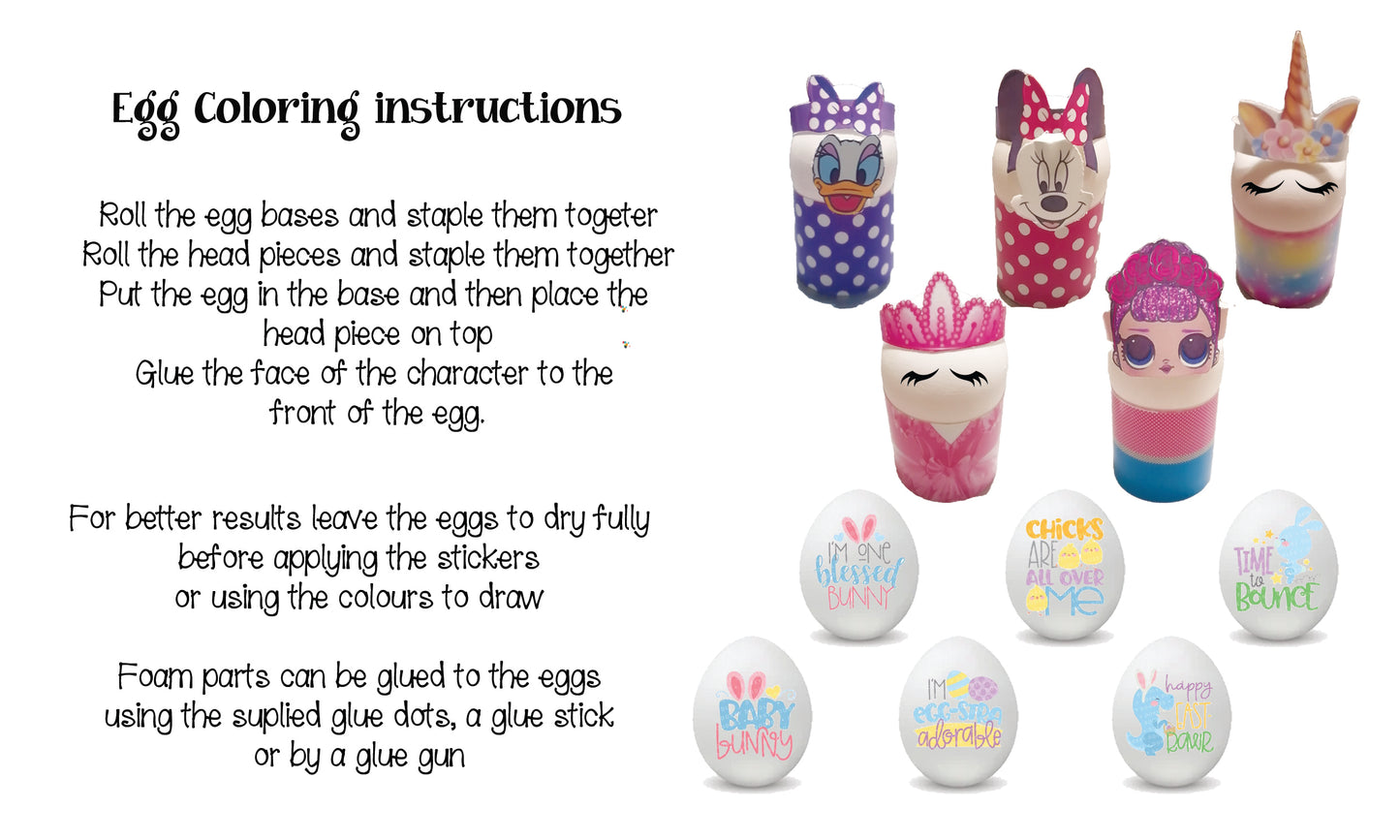Egg colouring kit 9 (3D girls characters kit)