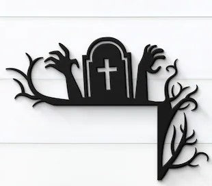 Decor: Halloween wooden door corner decor 7