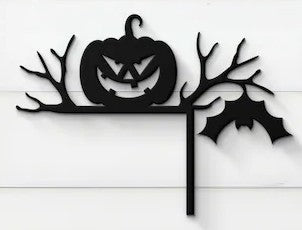 Decor: Halloween wooden door corner decor 8