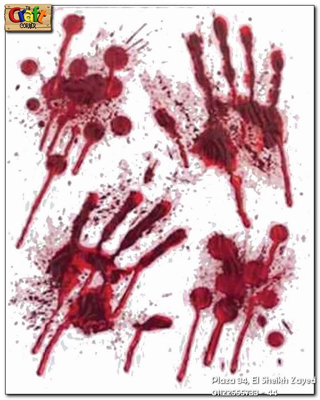 Halloween stickers (bloody hand prints)