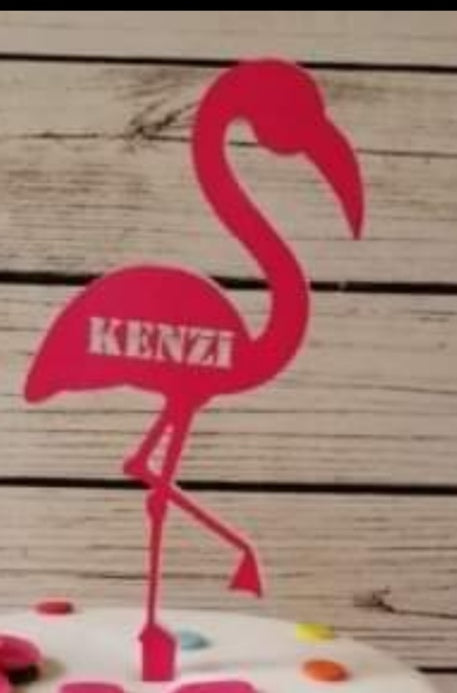 Acrylic topper (Fuschia sticker) "Flamingo"