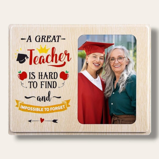 Great Teacher Board with picture لوحة خشب للمدرسة