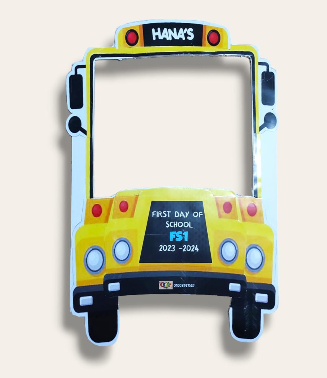 Back to school bus photo frame