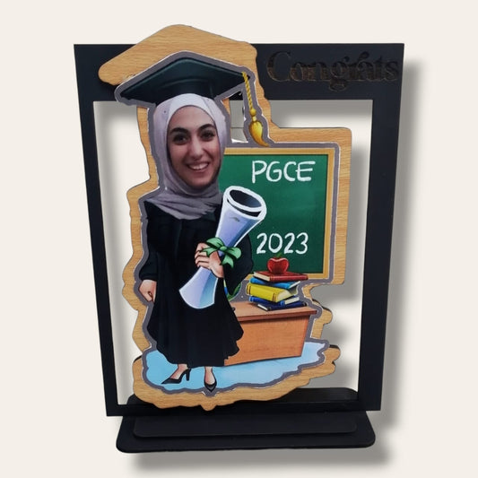 Caricature wooden frame stand