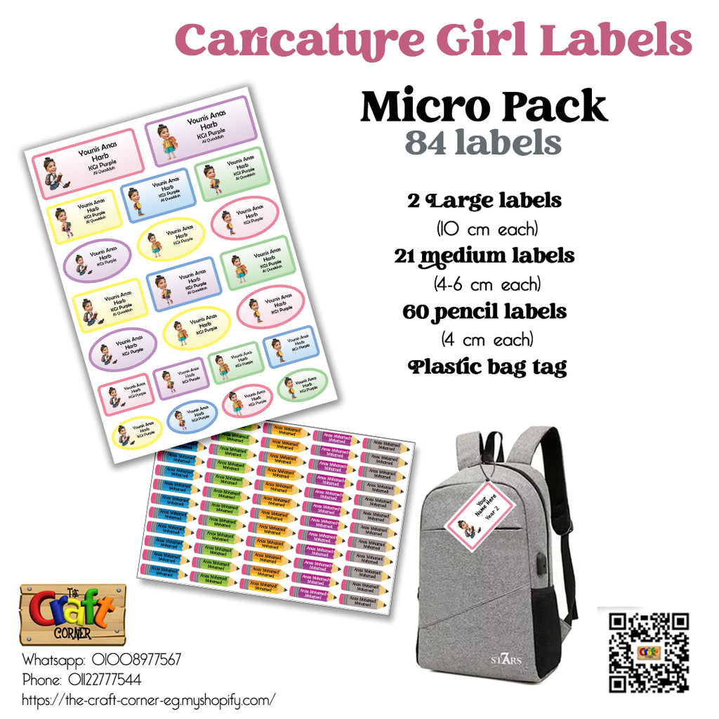 ""Caricature personalized (Girls) Labels"
