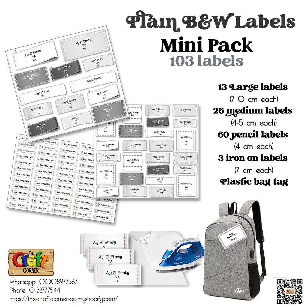 ""Plain Labels B&W"