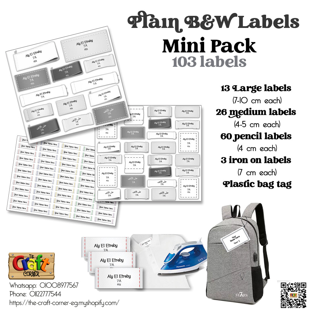 ""Plain Labels B&W"