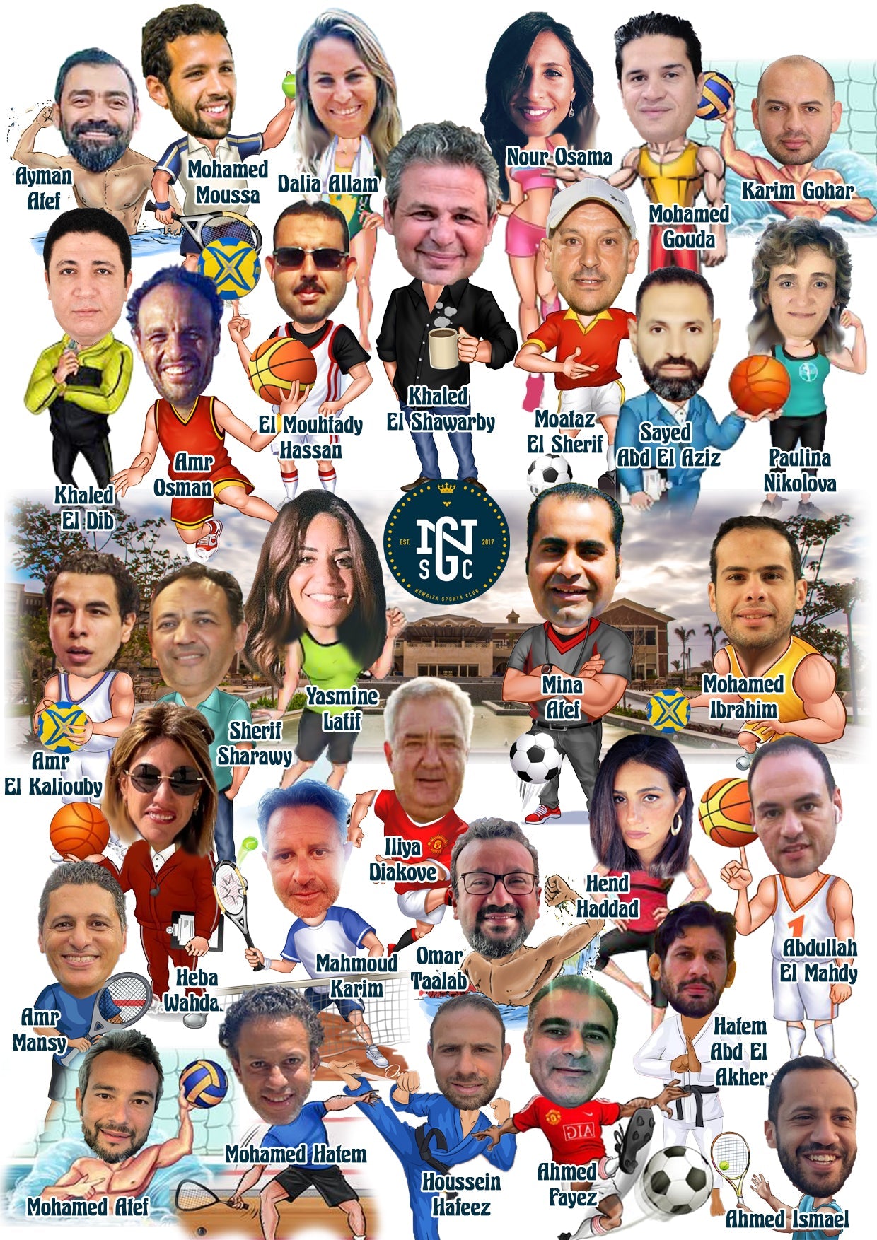 Team Job Plaque Caricature 2