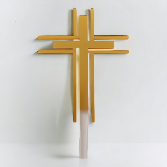 Matte acrylic topper (gold) "'cross"